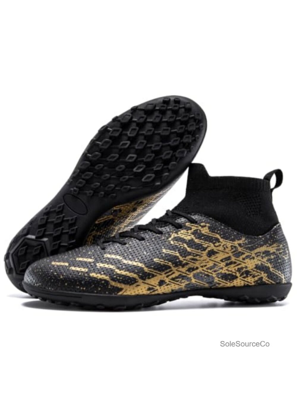 Men's High-Top Turf Soccer Shoes Non-Marking Sole Athletic Cleats